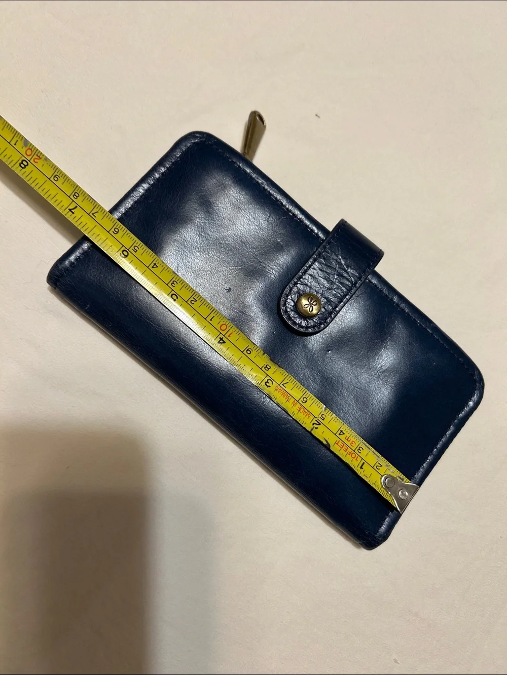HOBO Navy Blue Leather Snap Wallet